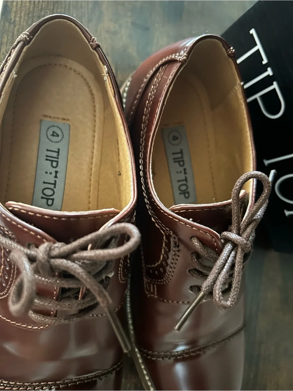 Kids Dress Shoes Brown Size4 Unbranded